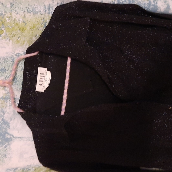 Black With sparkly sheen A.Byer size large button up 3 quarter length y2k Blouse - Picture 4 of 6